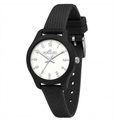 MORELLATO SOFT OROLOGIO GOMMA NERO SFONDO BIANCO