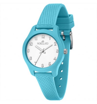 MORELLATO SOFT OROLOGIO GOMMA VERDE ACQUA SFONDO BIANCO