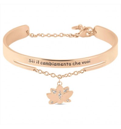 STROILI LADY MESSAGE BRACCIALE RIGIDO IN ACCIAIO ROSATO