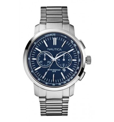 Orologio Nautica acciaio crono quadr. blu