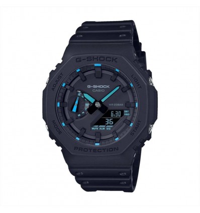 CASIO G-SHOCK OROLOGIO DIGITALE ANALOGICO CASSA E CINTURINO RESINA NERA RIFERIMENTI BLU