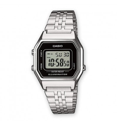 CASIO VINTAGE DIGITALE MEDIO ACCIAIO SATINATO SFONDO NERO