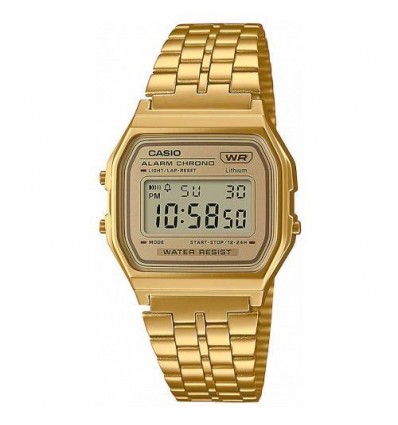 CASIO VINTAGE DIGITALE GRANDE ACCIAIO DORATO SFONDO DORATO